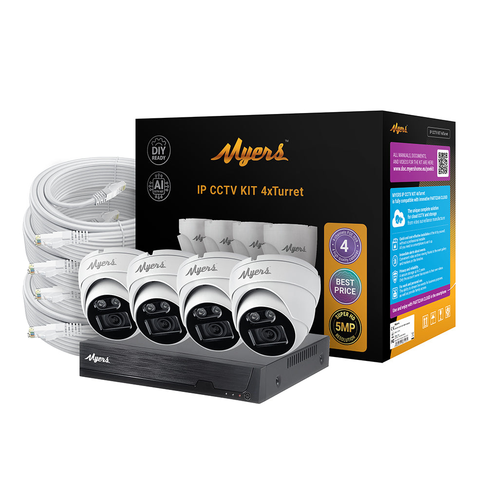 Kit POE Myers 4CH IP KIT 5MP 4xTurret 