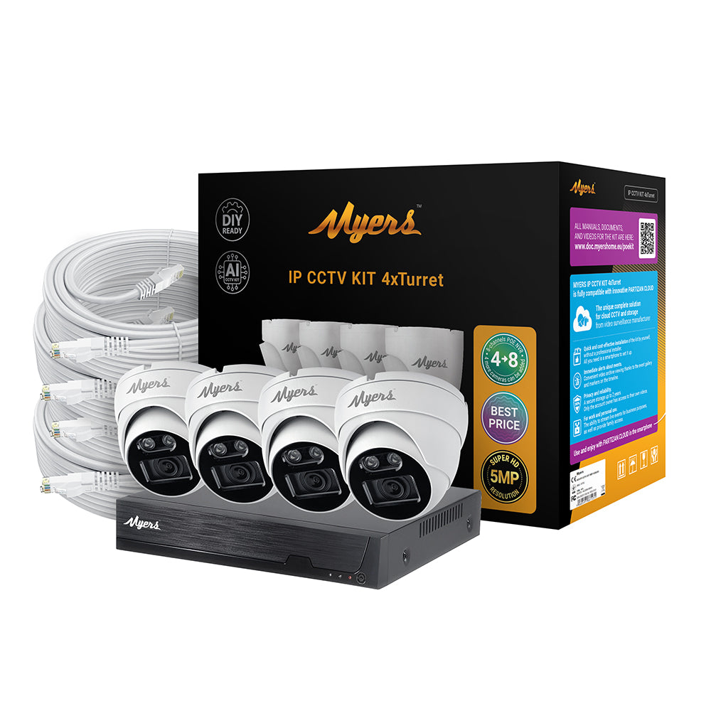 Kit POE Myers 8CH IP KIT 5MP 4xTurret 