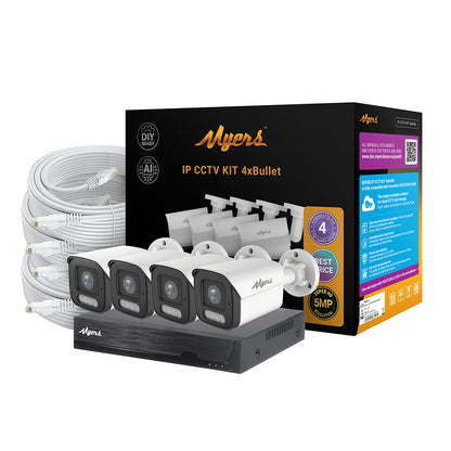 Kit POE Myers 4CH IP KIT 5MP 4xBullet 