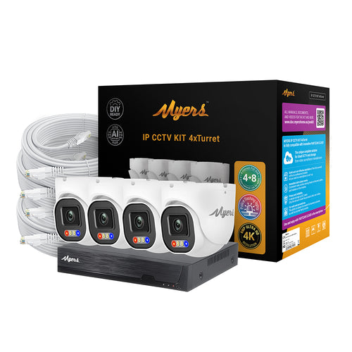 Kit POE Myers 8CH IP KIT 8MP 4xTurret FADA 